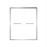 56-60in x 72in Aluminum Frame Double Sliding Shower Door, Brushed Nickel, 6mm
