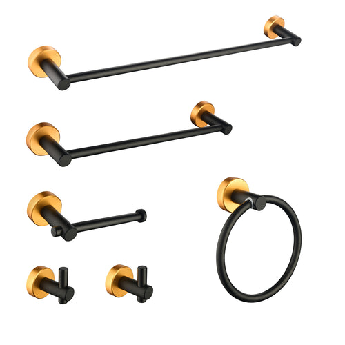 6 Piece Wall Mount Bathroom Towel Rack Set