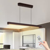 LED Pendant Light - Iron and Wood - Walnut Finish - 39" Dimmable