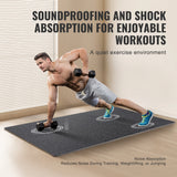 0.56 Inch Thick Gym Floor Mats, 25 Tiles Rubber Top with EVA Foam