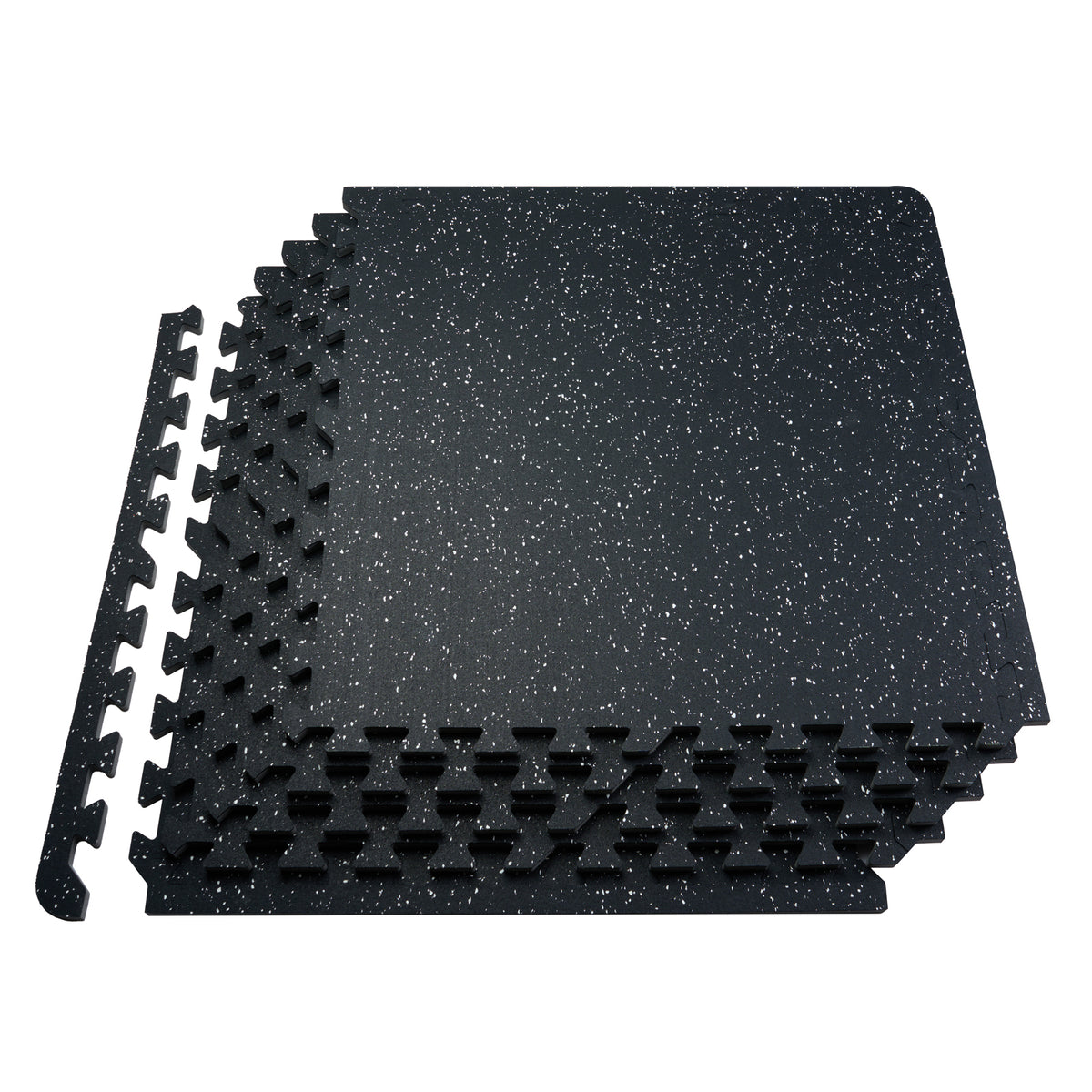 0.56 Inch Thick Gym Floor Mats, 12 Tiles Rubber Top with EVA Foam