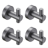 Round Base Wall Hook 4 Pack Gun Grey Hardware