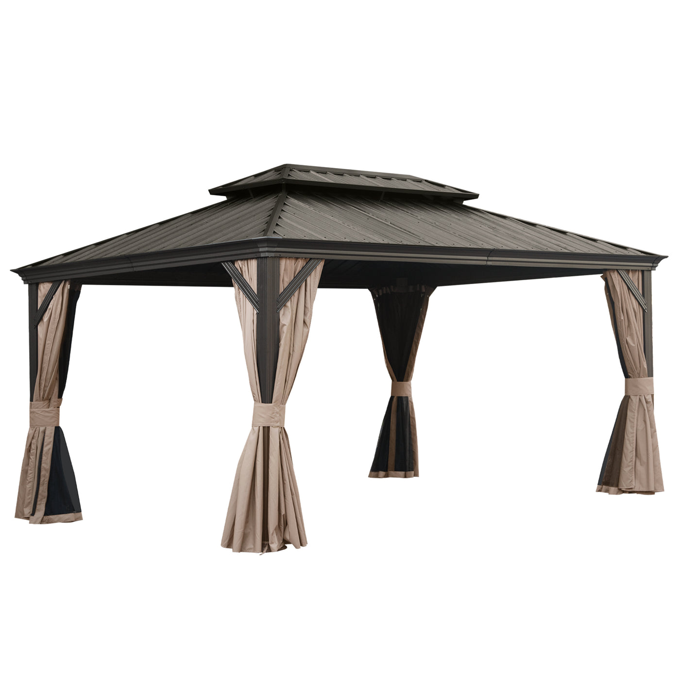 12' X 16' Hardtop Gazebo with Drainage System and Netting