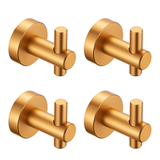 Brushed Gold Wall Hooks 4 Pack with Screws