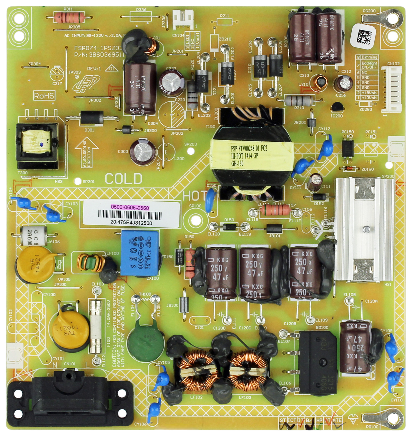 Sharp 9LE50006050560 Power Supply LED Board LC-39LE551U