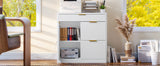 Freestanding Office File Cabinet with Built-in Tabletop Charging Station, Large