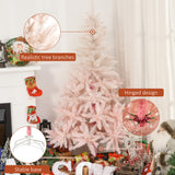 HOMCOM 7ft Unlit Spruce Artificial Christmas Tree with Realistic Branches and 10
