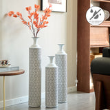 Metal Floor Vases Set of 3 (33.85/29.13/24.81in)