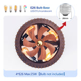 20" Modern Flush Mount Fan Light, Ceiling Fans