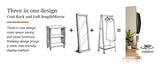 360° Rotating 66"x17.8" Multifunctional Full Length Mirror