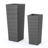 Rattan Flower POT - Grey
