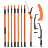 Manual Pole Saw 7.3-27 ft Extendable Tree Pruner Fiberglass