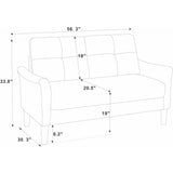 Dark Brown Tufted Loveseat with Polyester Upholstery 56x30x34