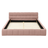 Queen Upholstered Platform Bed Pink