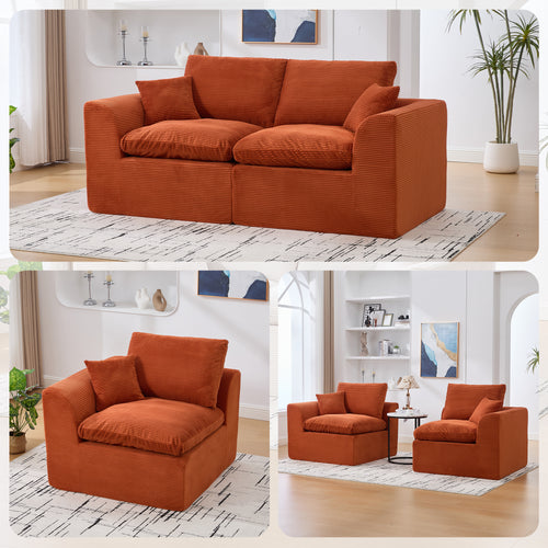 2 Seater Modular Sectional Sofa Cloud Couch Removable Covers
