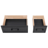 K&K 56.5'' Kitchen Island with Drop Leaf, Power Outlet, Embossed Vertical Stripe