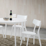 Roma Contemporary White Round Dining Table