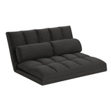 3-Fold Black Sofa Bed with High-Density Foam & 2 Pillows