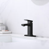 Matte Black Single Handle Bathroom Faucet 1/3 Hole