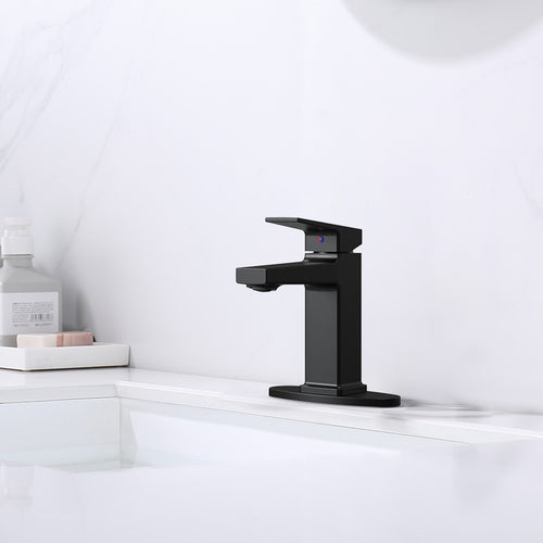 Matte Black Single Handle Bathroom Faucet 1/3 Hole