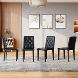 Set of 4 Metal Dining Chair Black