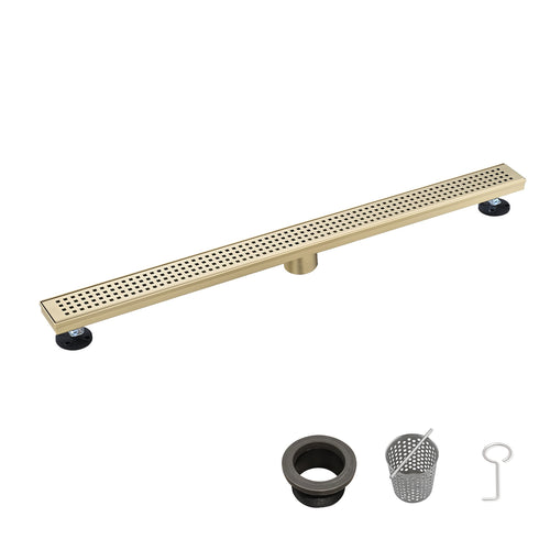 36" Linear Shower Drain 304 Stainless Steel Quadrato Grate