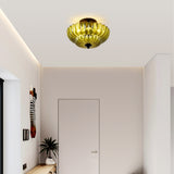 Semi Flush Mount Ceiling Light, Green Glass Ceiling Light Fixture