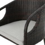 Outdoor Patio Furniture Set of 2 Wicker Brown Multi