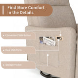 Velvet Recliner Swivel Power Brown