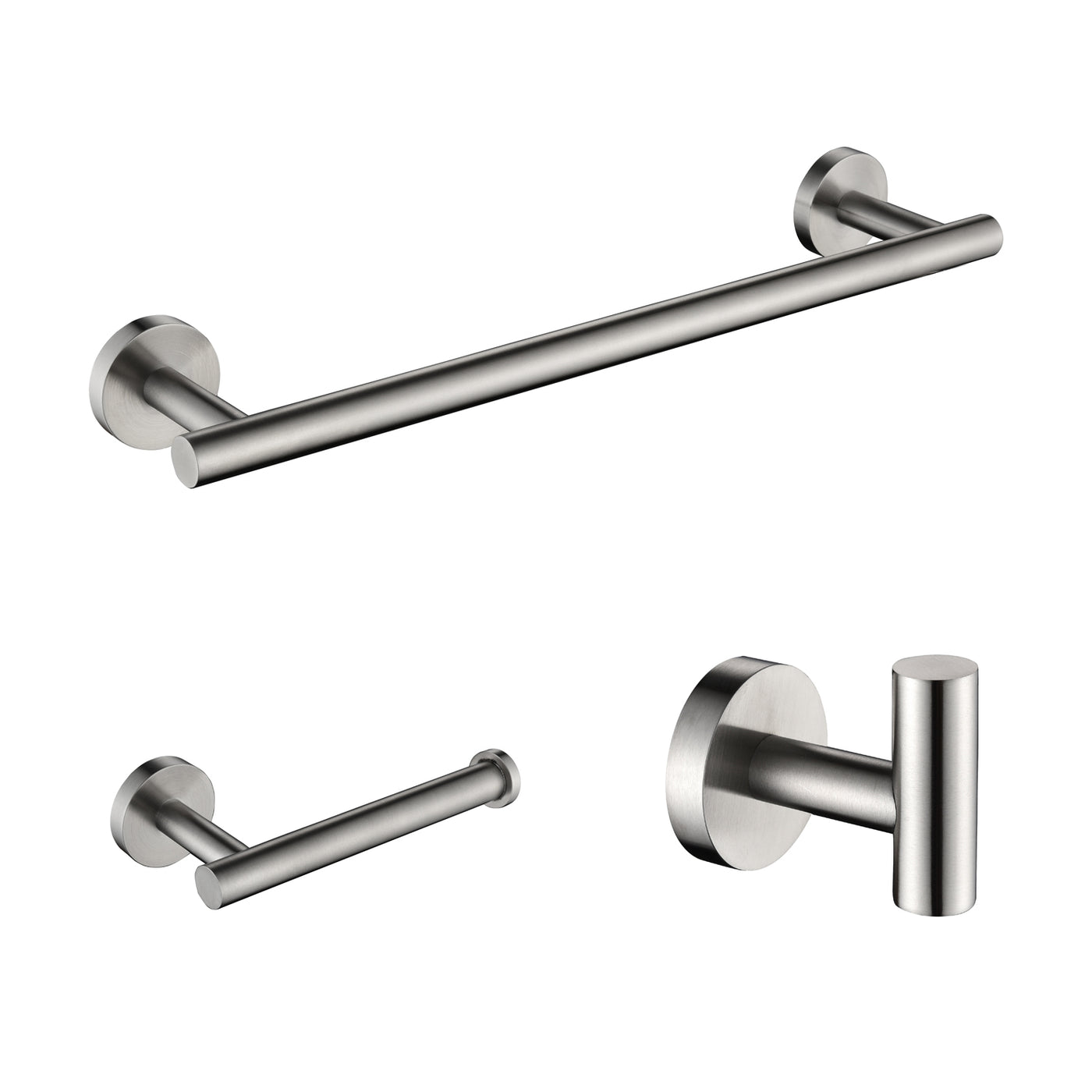 Bathroom Hardware Set - Towel Bar, Paper Holder, Hooks