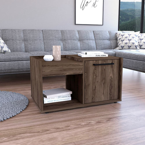 Coffee Table - Modern - Single Door Cabinet - Open Shelf