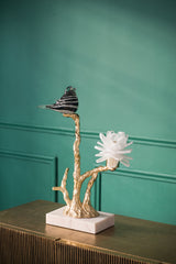 Aluminum Candle Holder with Marble Stand 8x5x15