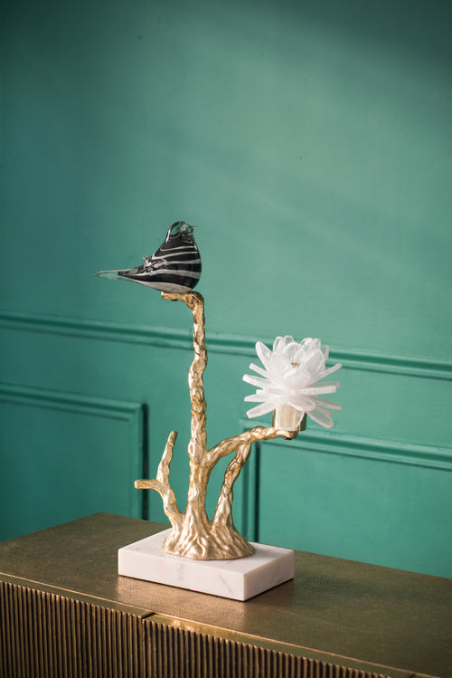 Aluminum Candle Holder with Marble Stand 8x5x15