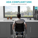 Kitchen Sink, 18 Inch Undermount Sink 5.5-Inch Low Depth ADA Compliant Single