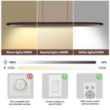 Streamline LED Pendant Light - Walnut Wood - 51" with Remote