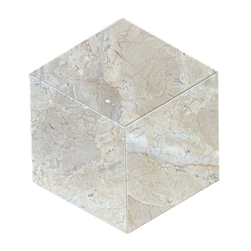 Hexagon Gold Yellow Beige Marble Tile Floor Wall 12pc
