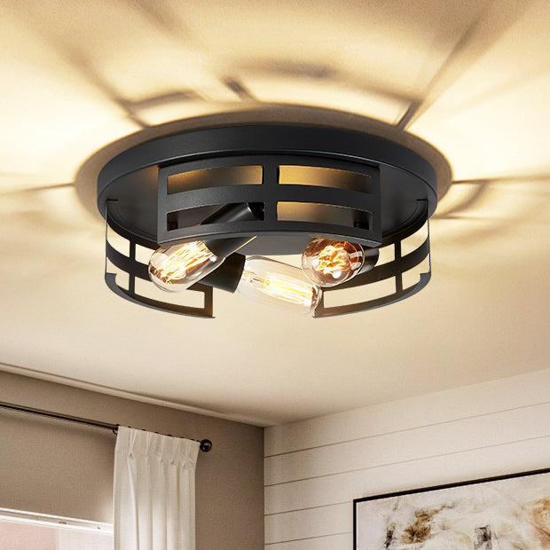 2-Light Black Flush Mount Ceiling Fixture 13