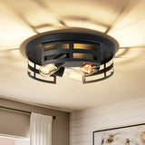 2-Light Black Flush Mount Ceiling Fixture 13
