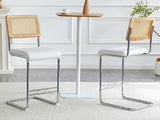 Set of 4 Faux Leather Bar Stool White