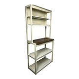 31.50" White and Rustic Brown color 5-Tier Bakers Rack for Kitchen