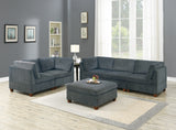Grey Chenille Modular Sectional Sofa Set 6pc