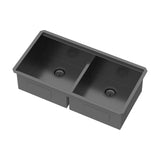 Double Bowl (50/50) Undermount Kitchen Sink- 33"x19"x10" Gunmetal Black 16 Gauge