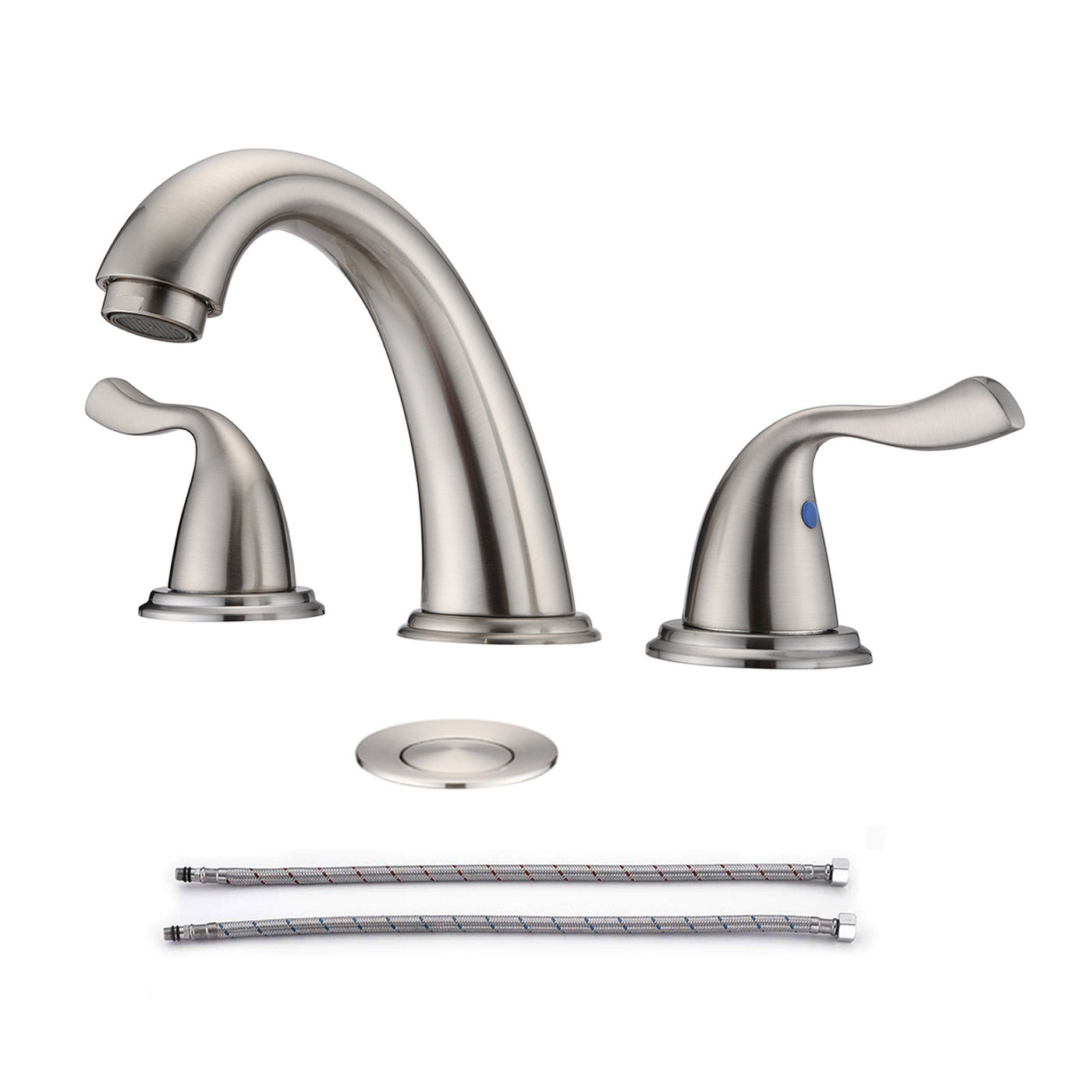 8-Inch 3-Hole 2-Handle Brushed Nickel Bathroom Sink Faucet