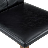 Set of 4 Metal Dining Chair Black/Walnut