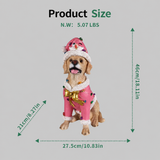 Christmas Labrador Retriever Statue, Holiday Dog Figurine in Pink Santa Outfit