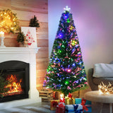 HOMCOM 6' Tall Douglas Fir Pre-Lit Artificial Christmas Tree with Realistic Bran