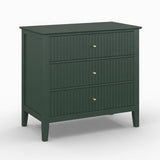 3-Drawer Engineered Wood Nightstand Green
