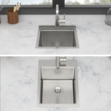 15" Topmount Sink Workstation Bar Sink with Faucet
