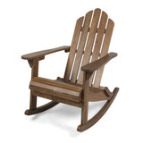 Acacia Wood Adirondack Rocking Chair Dark Brown 28.5x36