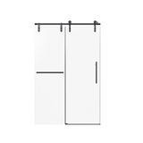 Frameless Single Sliding Shower Door Matte Black 46-48"W x 76"H